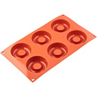 Los mejores  - SF012 Molde de Silicona- 6 cavidades con Forma de savarin- Color Terracota